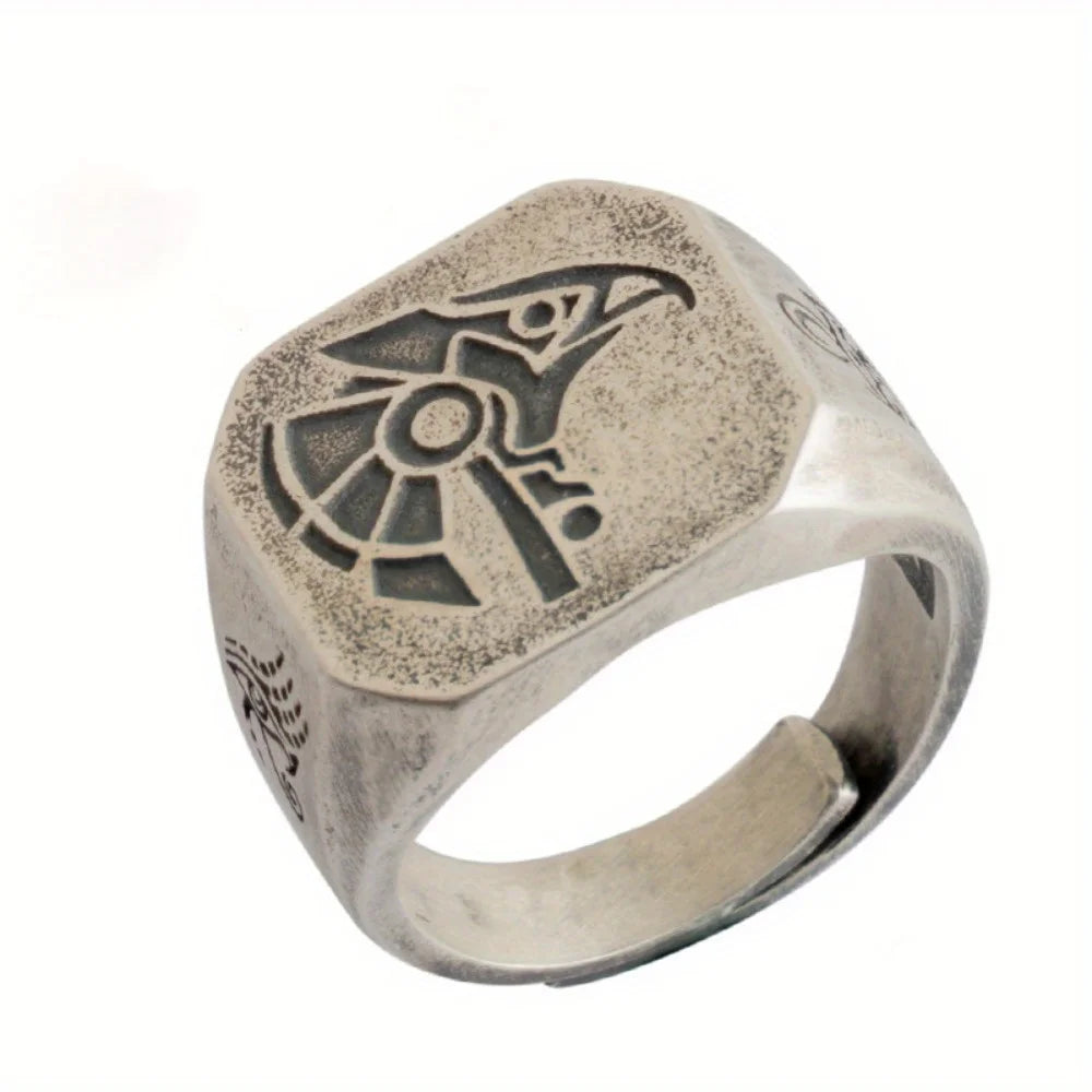 2024 Unique Punk Fashion Personality Retro Style Three-dimensional Ring European Pattern Artificial Ring Jewelry Wholesale