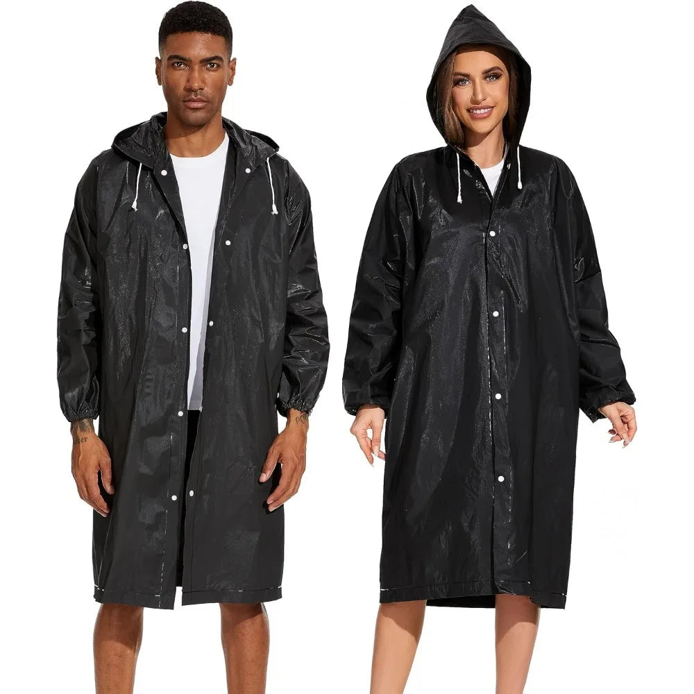 1piece 150*70CM EVA Unisex Raincoat Thickened Raincoat Women Waterproof Men Black Camping Waterproof Rainwear Suit