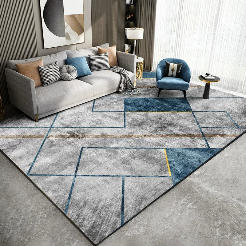 VIKAMA 2026 Light Luxury Living Room Carpet Non-Slip Washable Floor Mat for Sofa Bedroom Cloakroom Home Decor