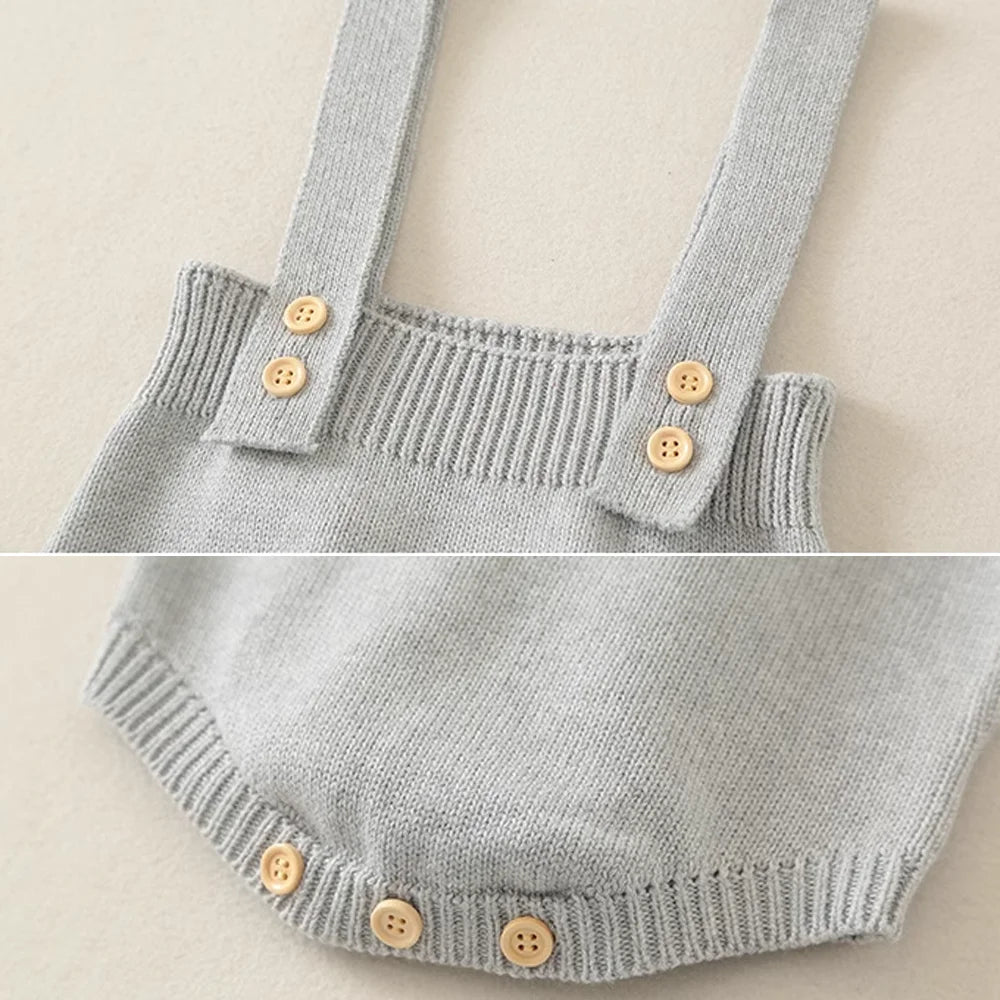 Newborn Baby Romper + Knitting Overalls + Hat + Socks 4pcs Clothing Set Spring Autumn Boy Infant Toddler Jumpsuit Clothes