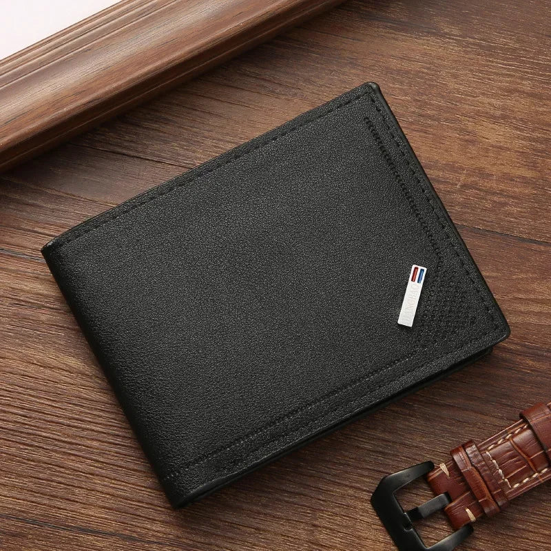 Men's leather short wallet thin wallet foldable minimalist soft leather wallet - Acros