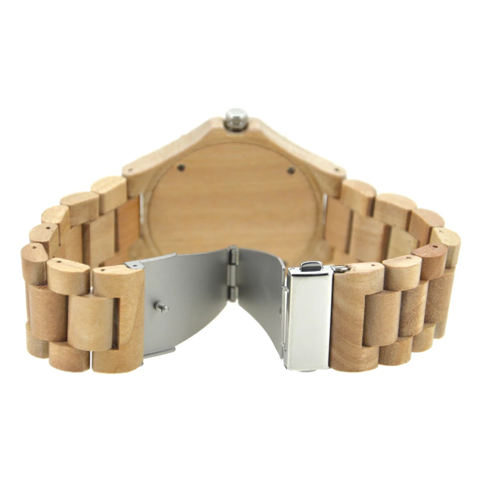 Wooden Watches for Men, Japanese Quartz Movement, Stylish Exotic Wrist Watch with Stainless Steel Buckle, Adjustable Straps - Acros