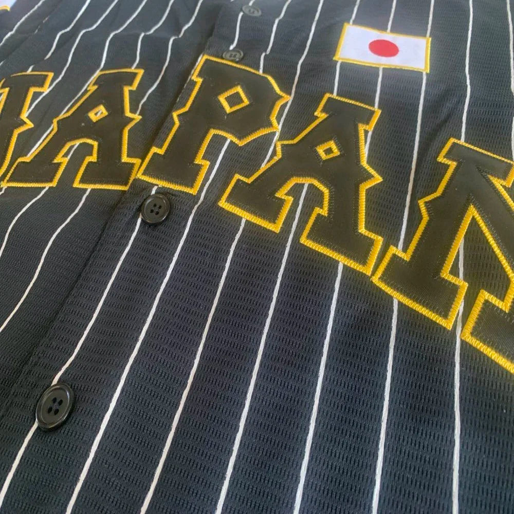 White and black 2024 Japan Ohtani baseball jersey with embroidery, breathable fabric, oversized fit, outdoor sportswear by Ansoff