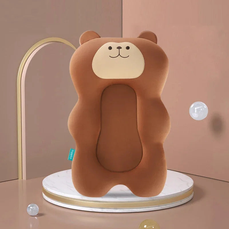 Ansoff baby shower bath tub pad with soft animal-shaped cushion and non-slip surface for newborn safety and bath support.