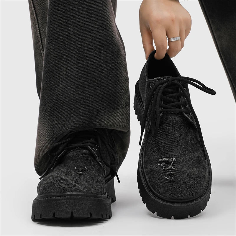 Men's shoes new four seasons versatile casual non-slip wear-resistant comfort outdoor shoes youth fashion thick sole tide shoes - Acros