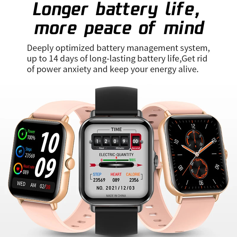 2025 2.01'' Smart Watch BT Call Play Music Heart Monitor Smartwatch Fitness Clock Digital Sports Watches for Men Women Android