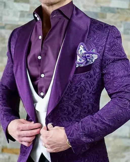 Men's black Italian-style wedding tuxedo jacket, vest, and pants set by Ansoff, perfect for groom's formal wedding attire.