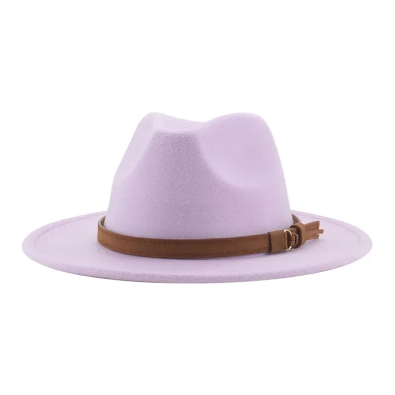 Ansoff wide brim fedora hat for women and men in khaki and black with a band, suitable for formal winter dress and casual wear