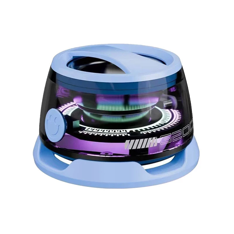 Outdoor Magnetic Bluetooth Speaker Wireless Portable Mini Travel Stereo Speaker with RGB Color Light and Phone Holder for Ios - Acros