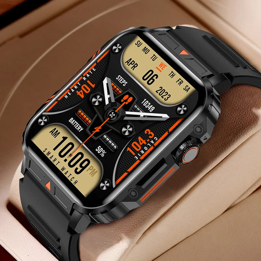 2025 Luxury Military Smart Watch Men Health Monitor Wireless Call Fitness Clock Sports Waterproof Smartwatch for Women Android