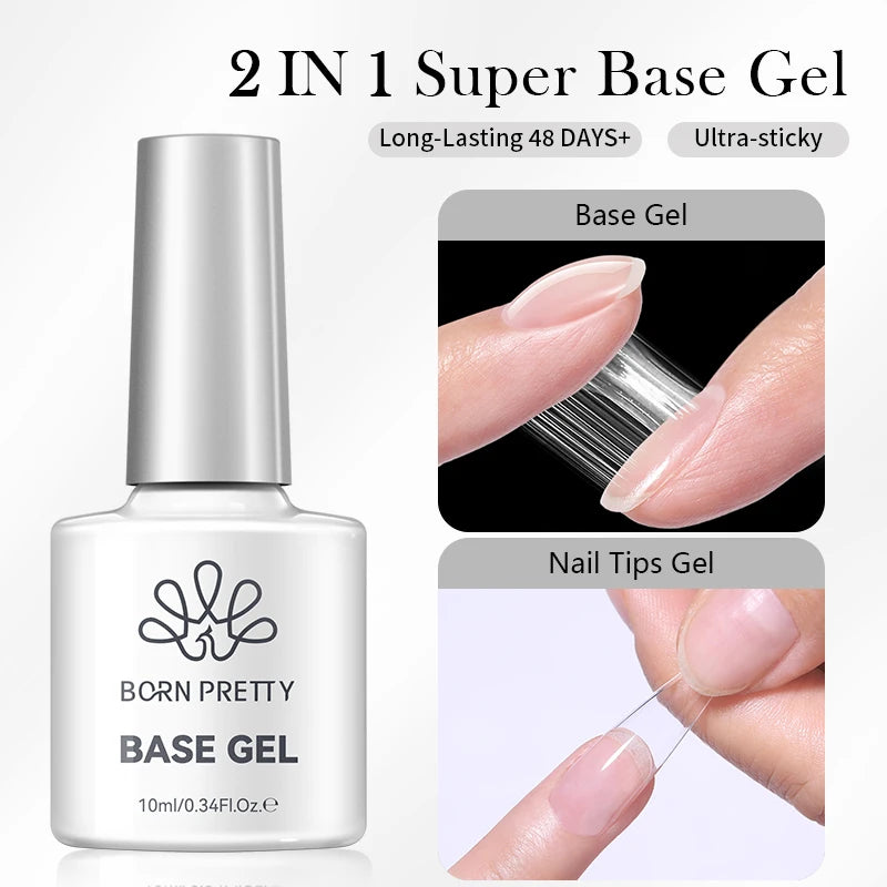 BORN PRETTY Jelly Nude Gel Nail Polish 10ml Light Pink Peach Translucent Color UV Light Cure Gel Varnish Nail Art DIY at Home - Acros