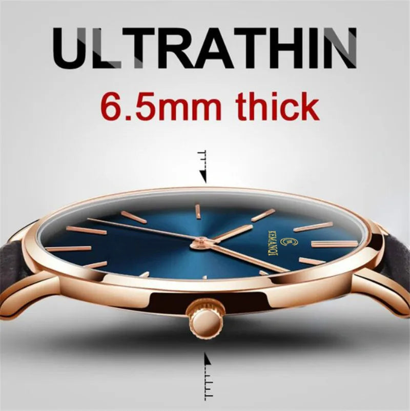 Mens Watches Top Luxury Brand Ultra thin Wrist Watch Men Watch Blue Glass Men's Watch Clock relogio masculino erkek kol saati - Acros