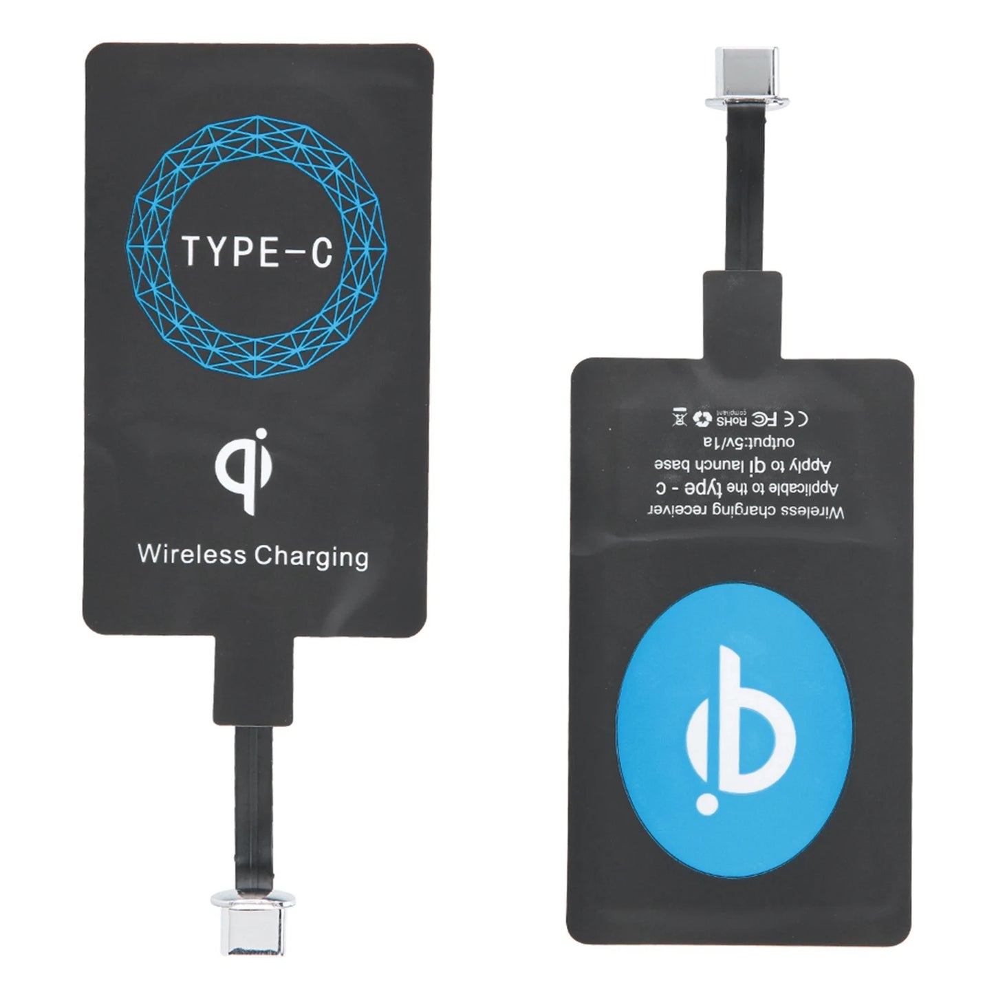 Ansoff 2-pack Type C wireless charger adapters for mobile phones, portable charging receivers for Type C devices.