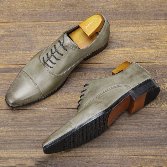 Designer Brand Leather Shoes for Men Wedding Dress Shoe Lace up Casual Business Oxfords Pointed Toe Office Formal Shoes for Man