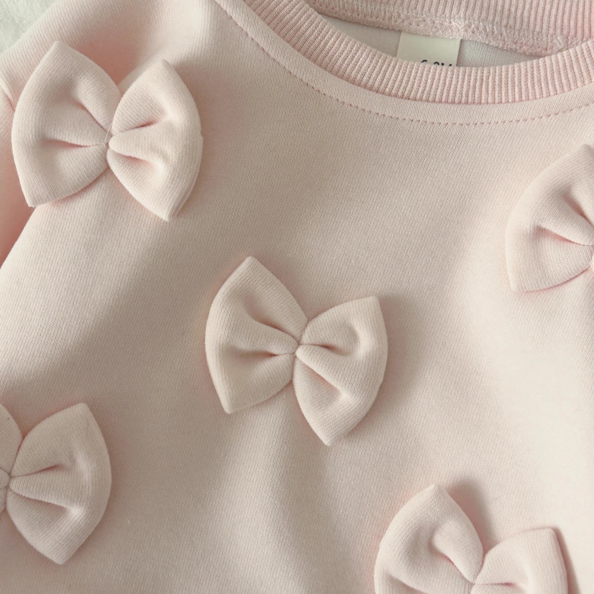 Cotton Baby Girl Clothing Bow Decoration Lace Hem Sweatshirt Elastic Waistband Pants Clothes Fall Outfits Baby Clothes for Newbo