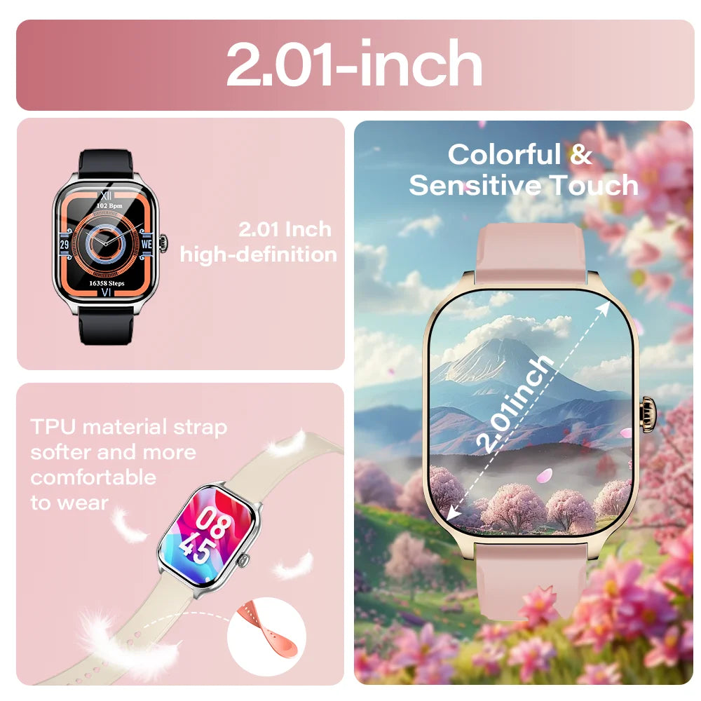 LAXASFIT 2025 New Smart Watch Bluetooth Call Message Reminder 24 Hour Health Monitoring Smart Watch Gift for Men and Women