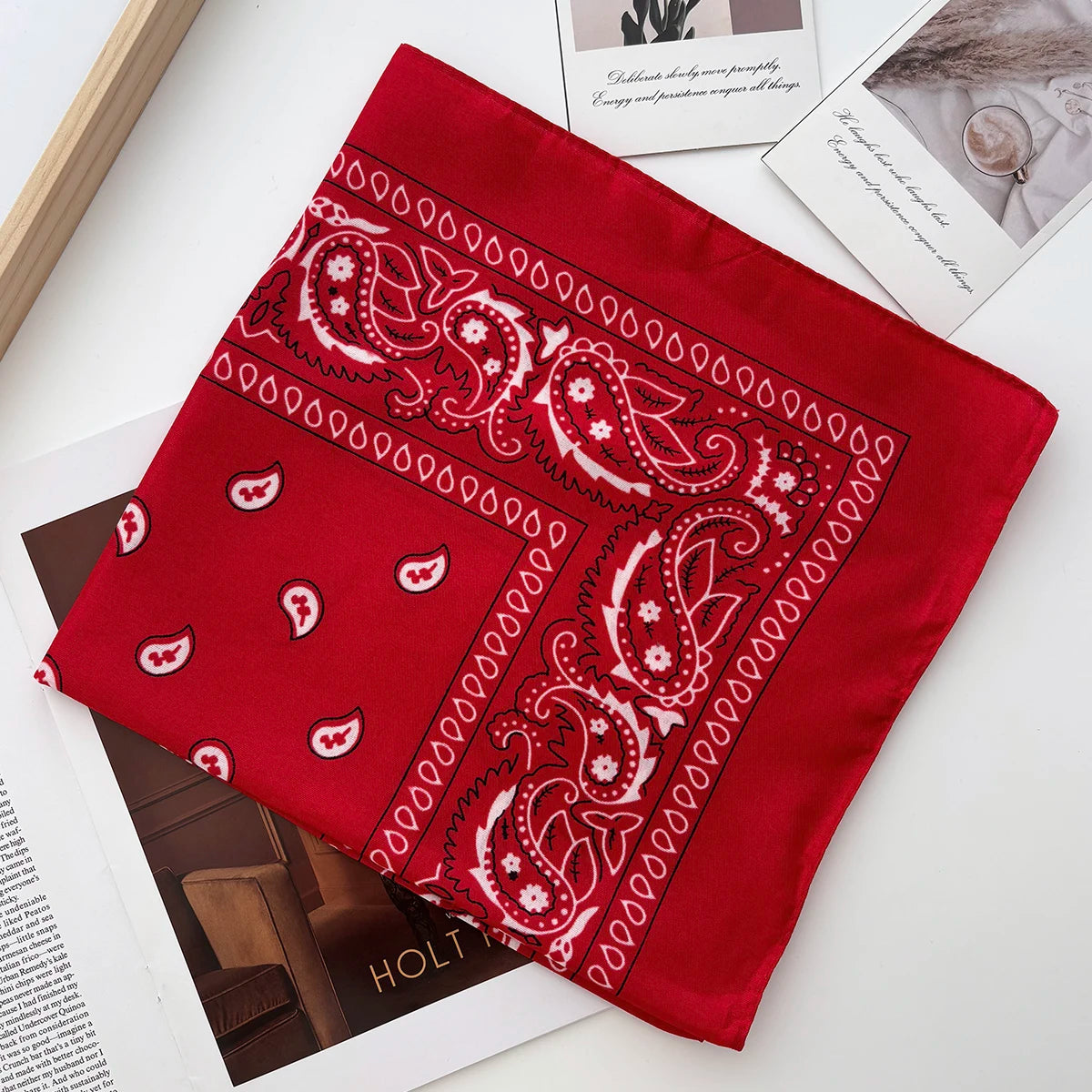 Unisex paisley bandana hairband and head wrap by Ansoff, suitable for men and women, with cowboy and biker style.