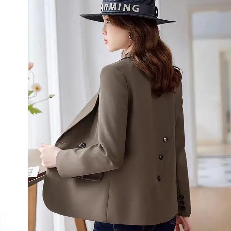 Women's Suit Jacket by Ansoff, casual autumn design, tailored fit, small top style with modern, stylish silhouette.