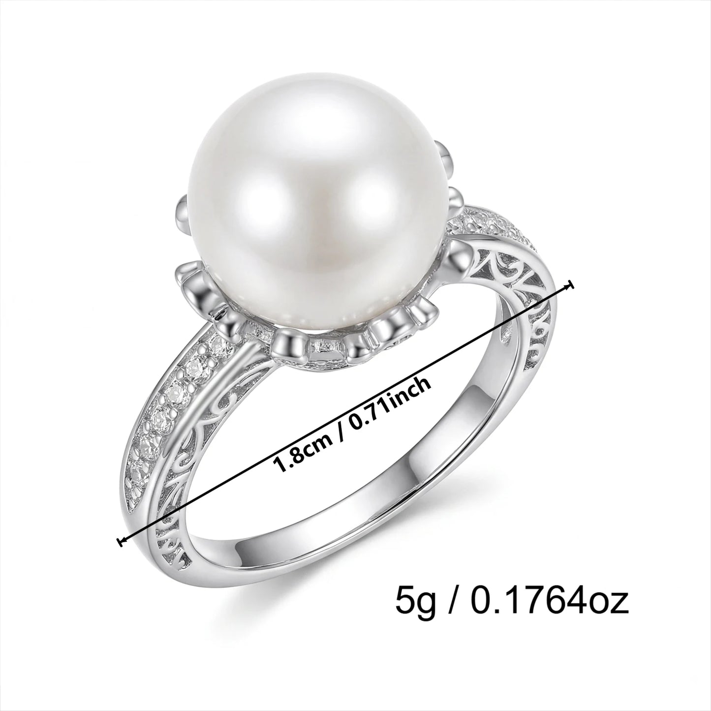 Elegant Retro Pearl Ring for Women Fashionable Luxury Daily Commute Accessory Suitable for Dates Parties Weddings Jewelry Gift
