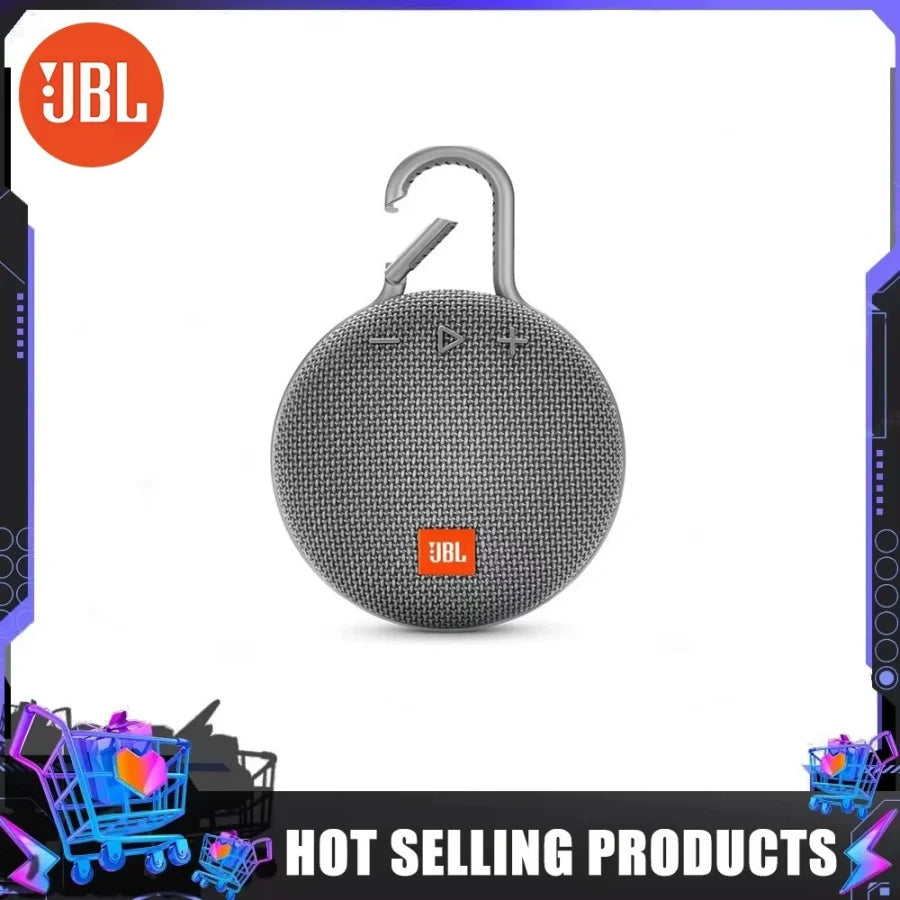 90% New Used JBL Clip 3 Portable Wireless Speaker IPX7 Waterproof Pure Bass Sound 10H Playtime Carabiner for Outdoor Use Mini