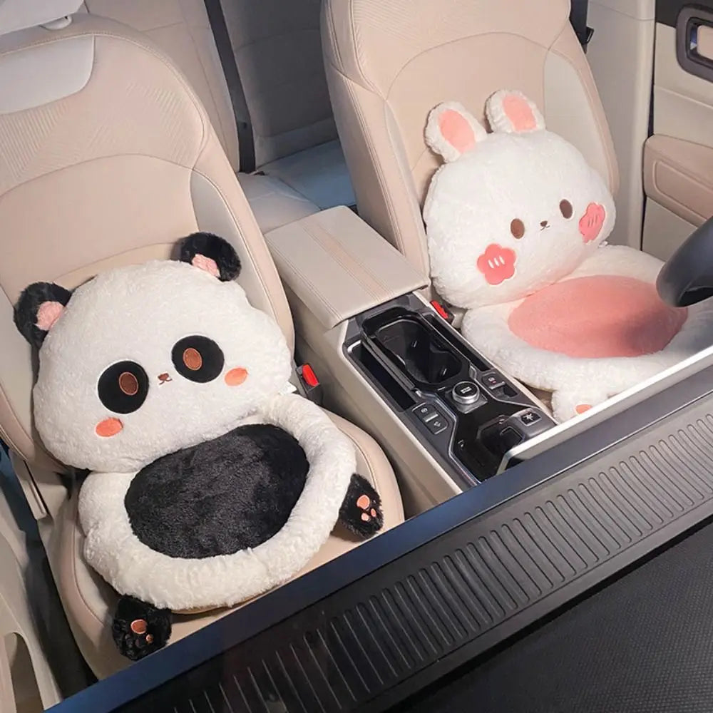 Creative Cartoon Rabbit Panda Auto Car Seat Head Neck Rest Cushion Headrest Pillow Plush Pad Car Safety Decorative Car Pillow