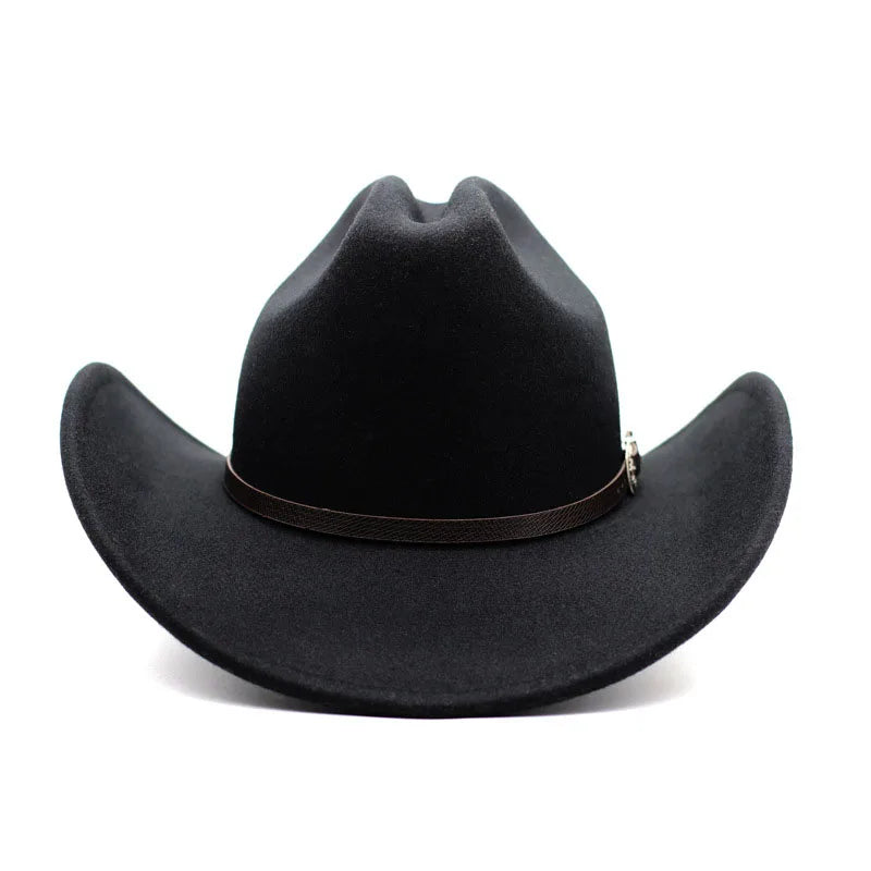 Vintage Western cowboy hat by Ansoff, men's and women's leather wide-brim cloche cowboy hat for jazz, cowgirl, and church wear