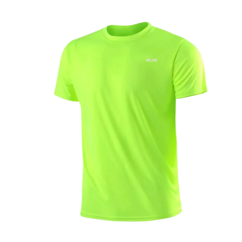 Men's Quick Dry Short Sleeve Gym Running Moisture Wicking Round Neck T-Shirt Training Exercise Gym Sport Shirt Tops Lightweight - Acros