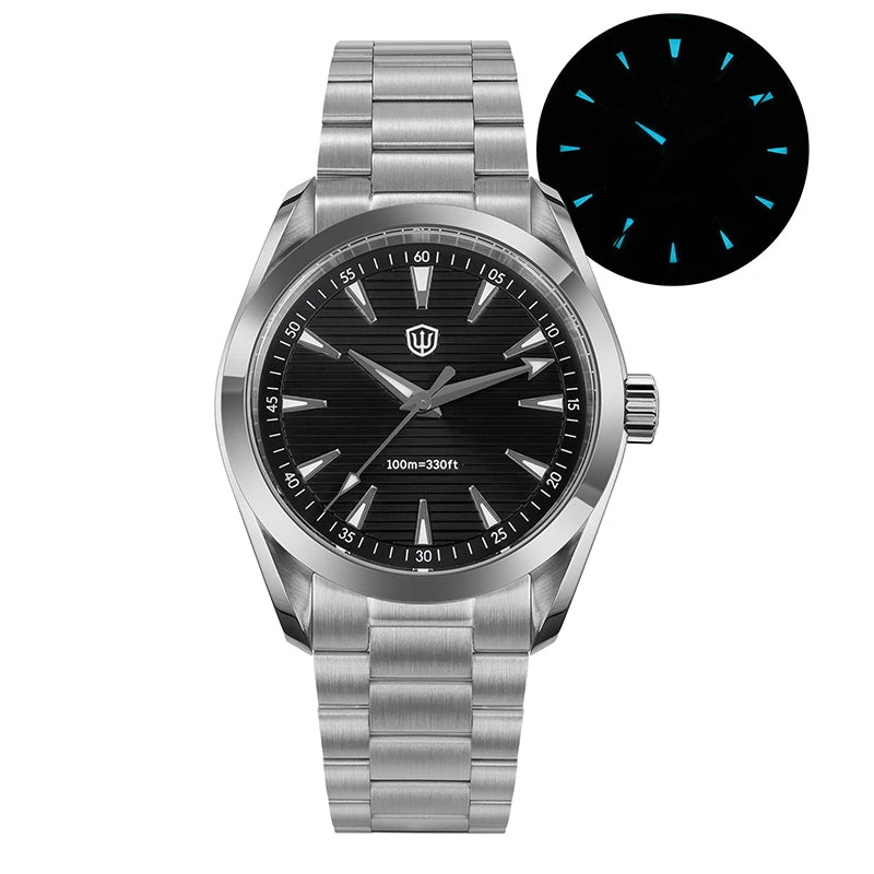 Watchdives WD0006 Watch VH31 Sweep Second Movement Domed Sapphire Crystal BGW9 Luminous 10Bar Waterproof 38mm Vintage Watches - Acros