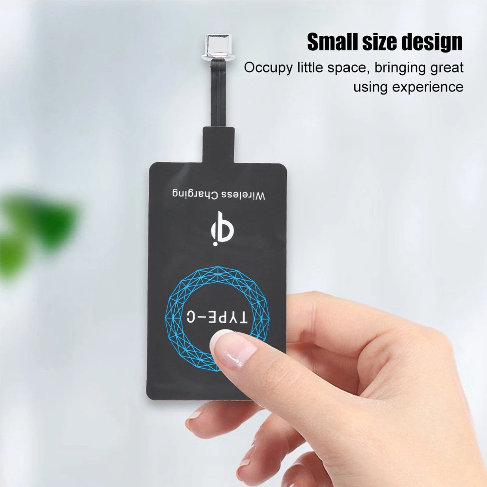 Ansoff 2-pack Type C wireless charger adapters for mobile phones, portable charging receivers with USB Type C connectors.