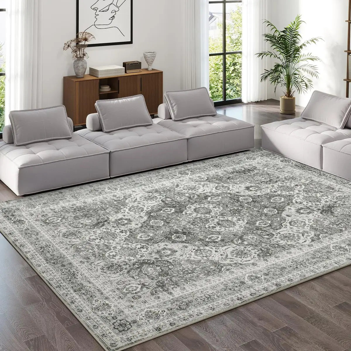 VIKAMA Nordic Light Luxury Large Carpet Living Room Sofa Tea Table Carpet Bedroom Bedside Carpet Modern Simple Home Decoration