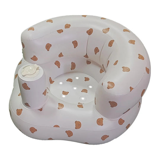 Ansoff inflatable baby sofa for infants 3 months and up, with built-in air pump, soft and safe children's inflatable seat.