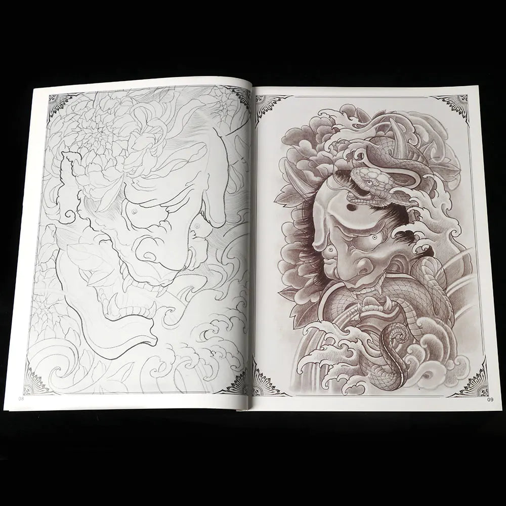 Tattoo Book Design for Body Art, God Monkey, Snake-like Worship, Crane, Permanent Makeup, Tattoo Supplies and Accessories, A4