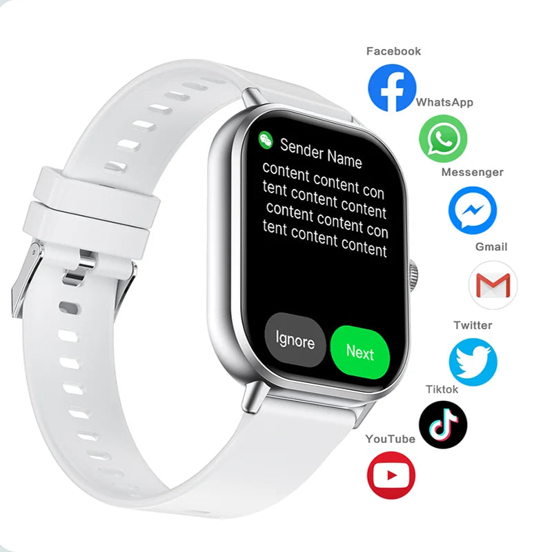 2025 2.01'' Smart Watch BT Call Play Music Heart Monitor Smartwatch Fitness Clock Digital Sports Watches for Men Women Android