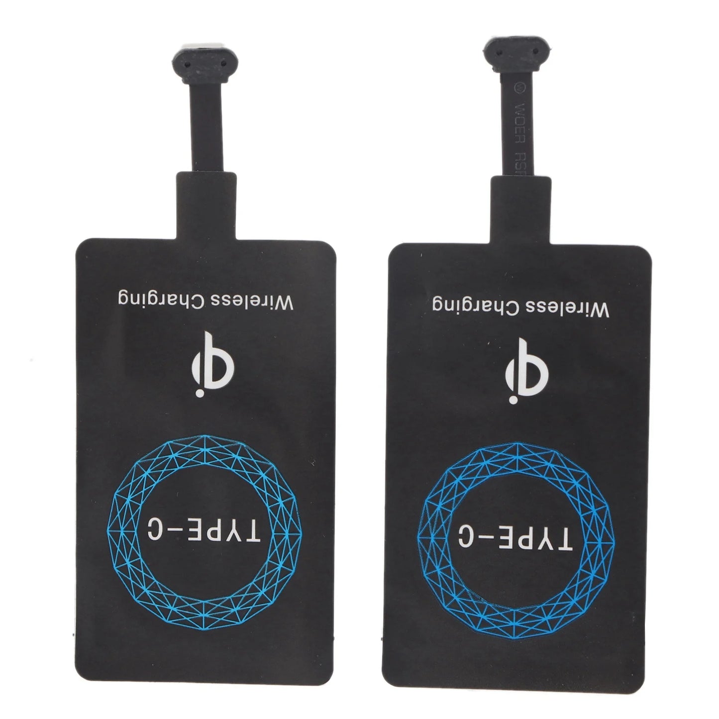Ansoff 2-pack Type C wireless charger adapter and portable charging receiver for Type C mobile phones, shown in the image.