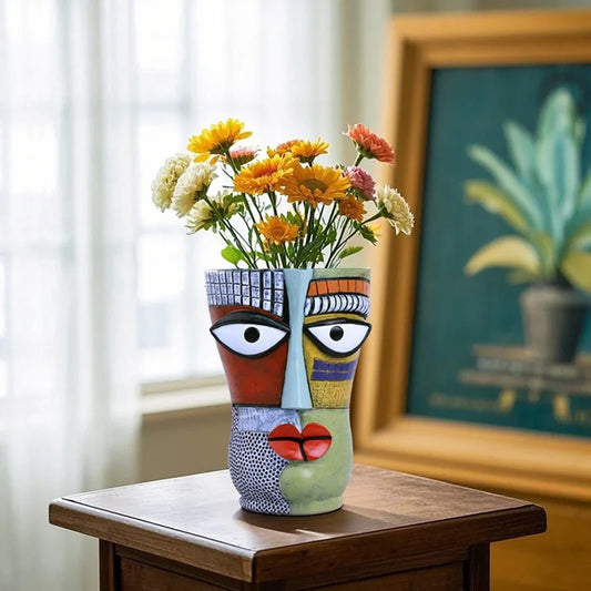 Interesting Creative Abstract Art Colorful Flower Pots, Suitable for Home Desks, Balconies, Gardens, and Home Decoration