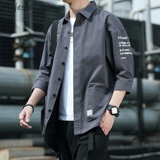 Ansoff men's 2024 fashion streetwear shirt with a trendy Japanese Harajuku Korean summer design, unisex all-match casual clothing