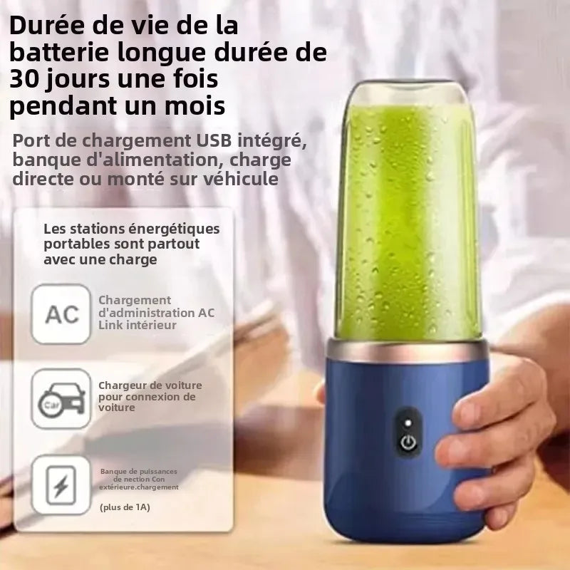 Ansoff 6-color portable USB electric travel blender with 400ml capacity for smoothies and milkshakes, compact mini mixer cup.