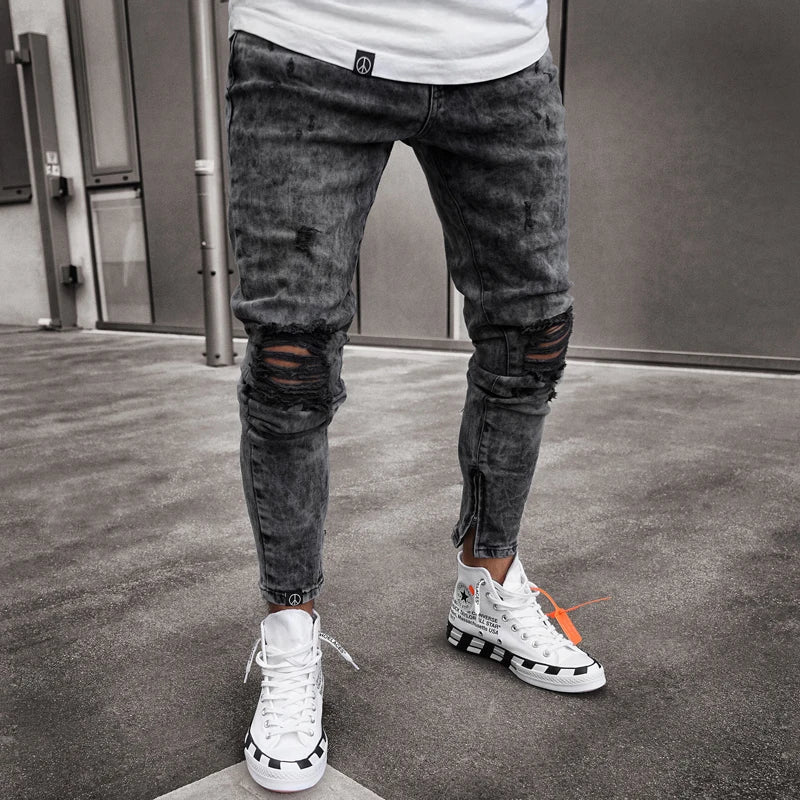 Black men's jeans by Ansoff, 2022 European American brand, blue straight loose overalls with breathable fabric and wide fit in S-XXXL sizes.