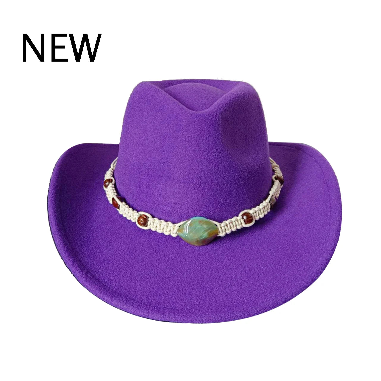 Black monochrome felt cowboy hat with a cow head design, large brim, outdoor style for men and women by Ansoff.
