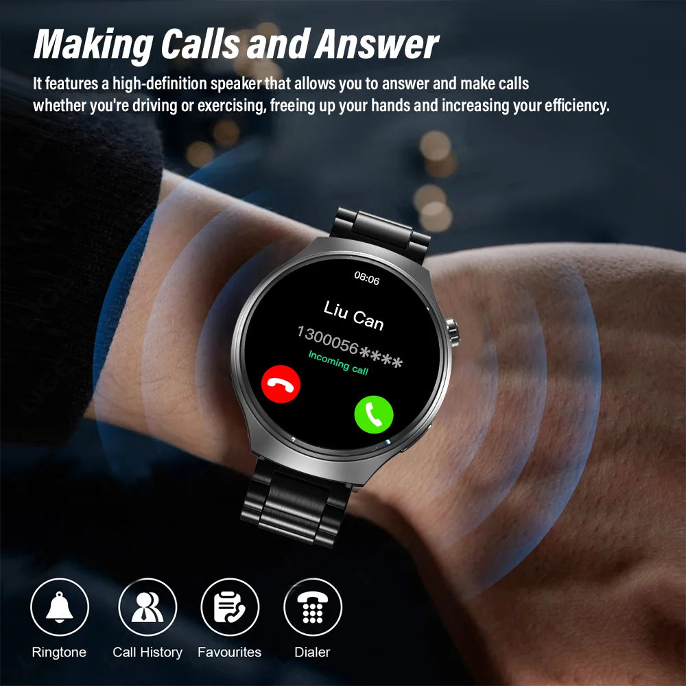 Ansoff G.L Wear 2025 men's smart watch with HD display, health tracking, Bluetooth calling, voice assistant, and sports features.