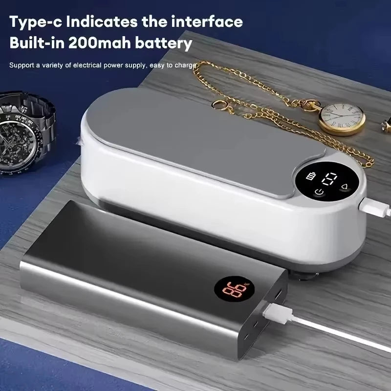 Eyeglass cleaning machine ultrahigh frequency full-automatic household cleaning jewelry mouthpiece small portable contact lens c - Acros