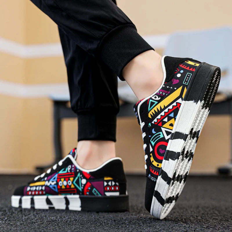 Men's flat bottomed colorful outdoor sneakers by Ansoff, non-slip, comfortable fitness leisure shoes with stylish design.