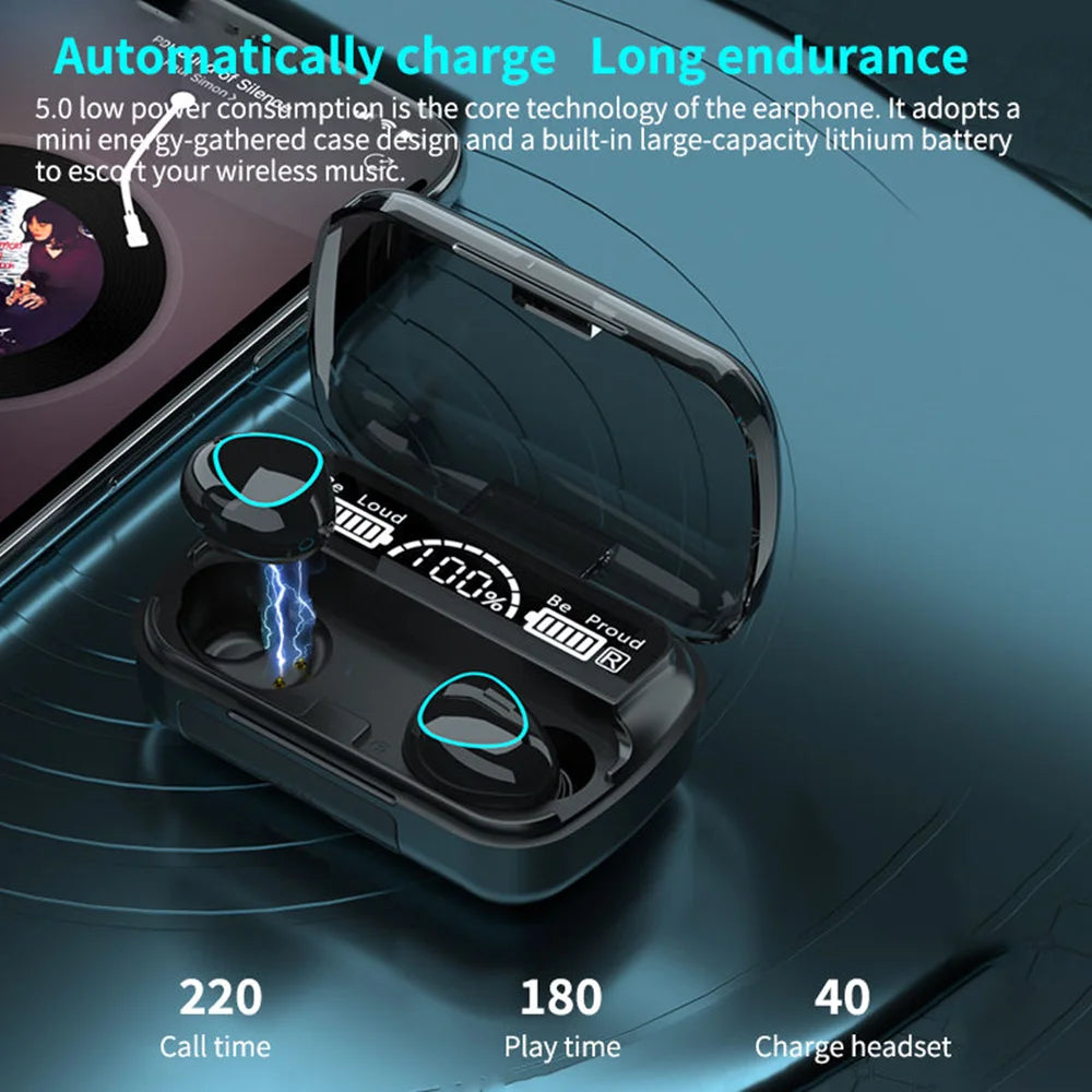 New Arrival M10 Earphone Wireless Headset High Quality Perfect Sound Earbuds Sports Game Music BT Headphone with Power Bank - Acros
