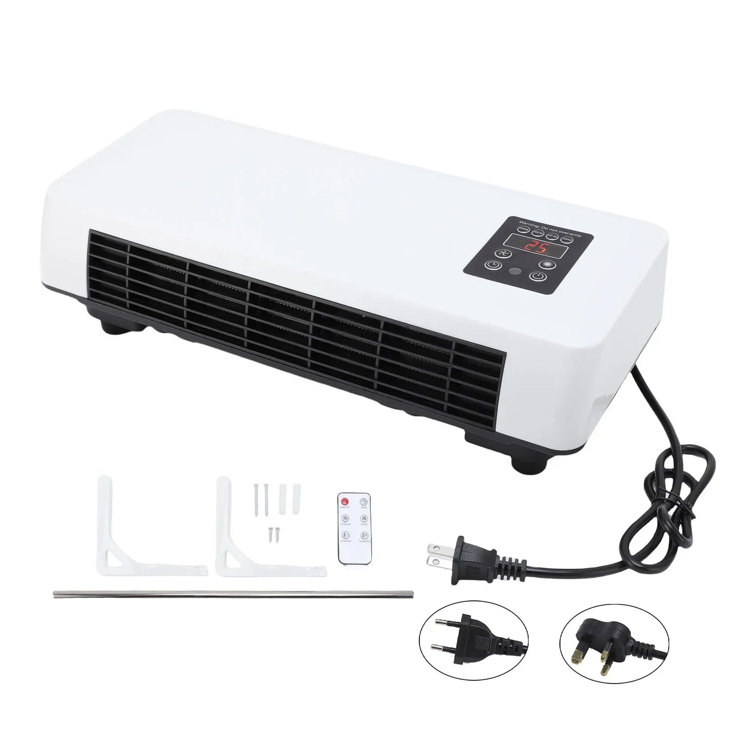 Wall Mounted Air Conditioner Electric Heater Efficient Low Noise Space Saving Multifunctional Electric Heating Fan for Bathroom