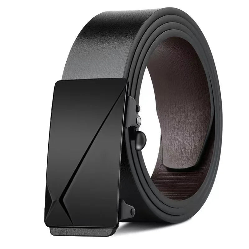 Ansoff men's genuine leather belt with automatic metal buckle, luxury strap for stylish men's fashion.