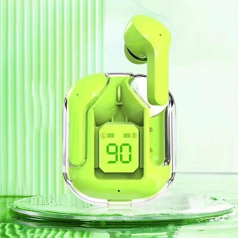 Original T2 Wireless Bluetooth Earphone Transparent HIFI Headphones LED Power Digital Display Stereo Sound Earphones for Xiaomi - Acros