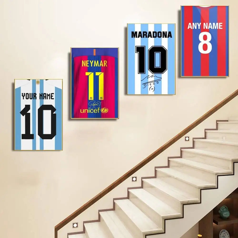 High-quality waterproof football jersey name poster wall art sticker by Ansoff, ideal for bar, living room decor or as a gift.