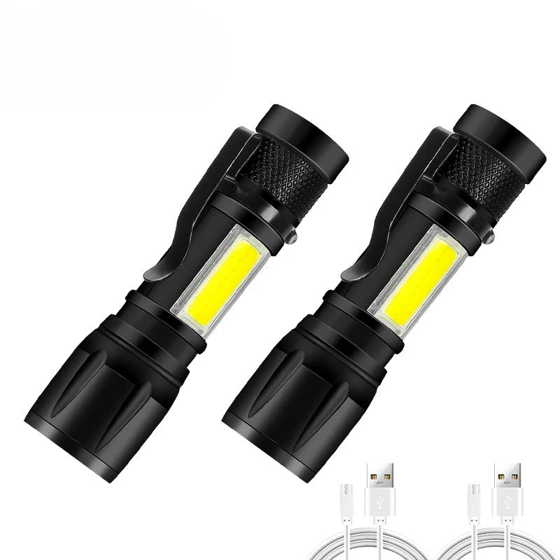 Rechargeable LED Flashlight Zoomable Torch with LCD Display 3 Modes Waterproof High Power Hand Light Outdoor Wilderness Camping - Acros