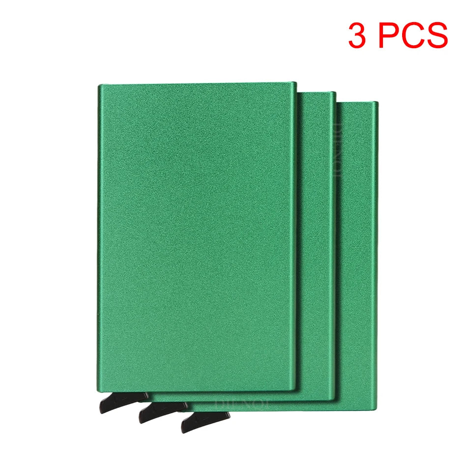 Rfid Smart Wallet Card Holder Metal Thin Slim Men Women Wallets Pop Up Minimalist Wallet Small Black Purse Vallet Walets for Men - Acros