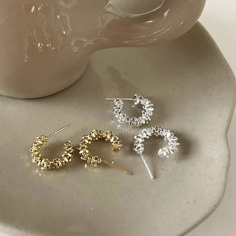 LATS New Fashion Trend Unique Design Elegant Exquisite Irregular C Shape Earrings Female Jewelry Party Premium Gift Wholesale - Acros